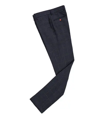 Herr Gröna byxor Tweed Fritids Bomull Herr Gentleman Regular Fit Fiskbensmönster Business Rutig Yllebyxor För Bröllop Brudgum 10 best sales tweedbyxor - №1