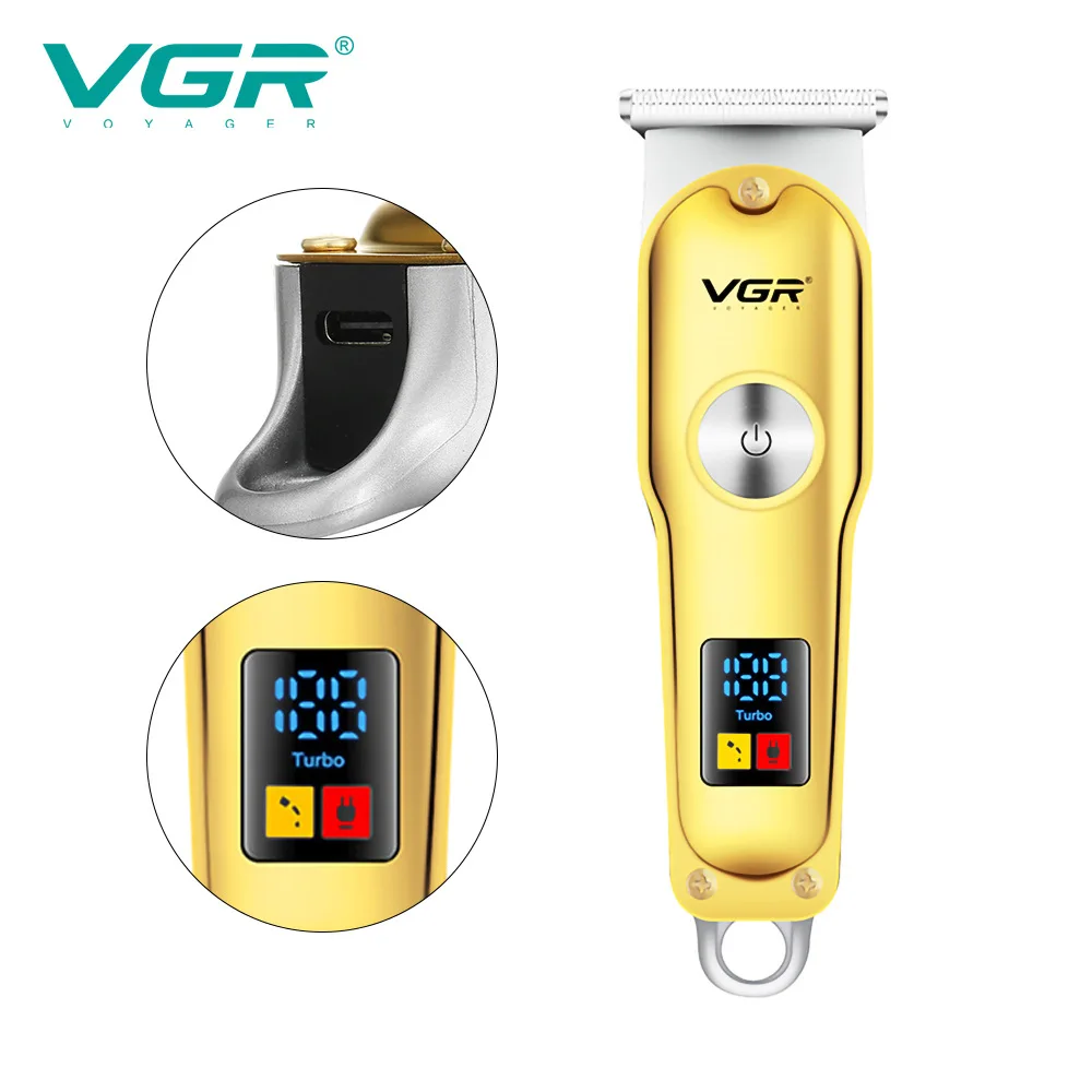 VGR V290ผม Clipper Personal Care เครื่องโกนหนวดไฟฟ้าแกะสลักใหม่ไฟฟ้า Push LED สมาร์ทน้ำมันแบบพกพา VGR 290
