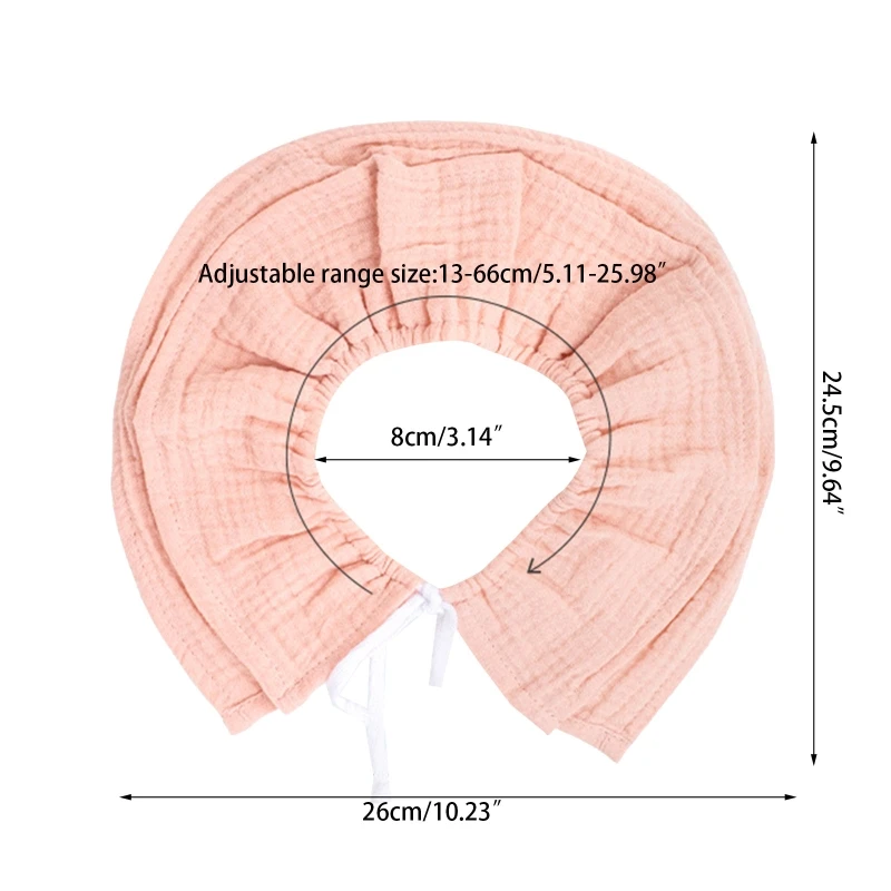 Baby Feeding Drool Bib Collar Decoration Solid Color Saliva Towel Soft Cotton Crepe Gauze Scarf Burp Cloth for Newborn Toddler
