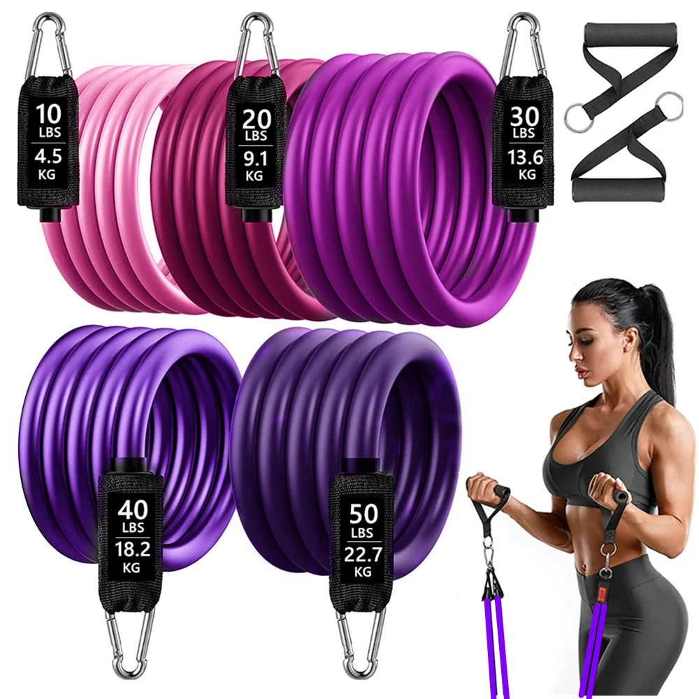 

150lbs Resistance Bands Set for Women Latex Exercise Workout Band Stretch Training Fitness Gym Equipment for Home Bodybuilding