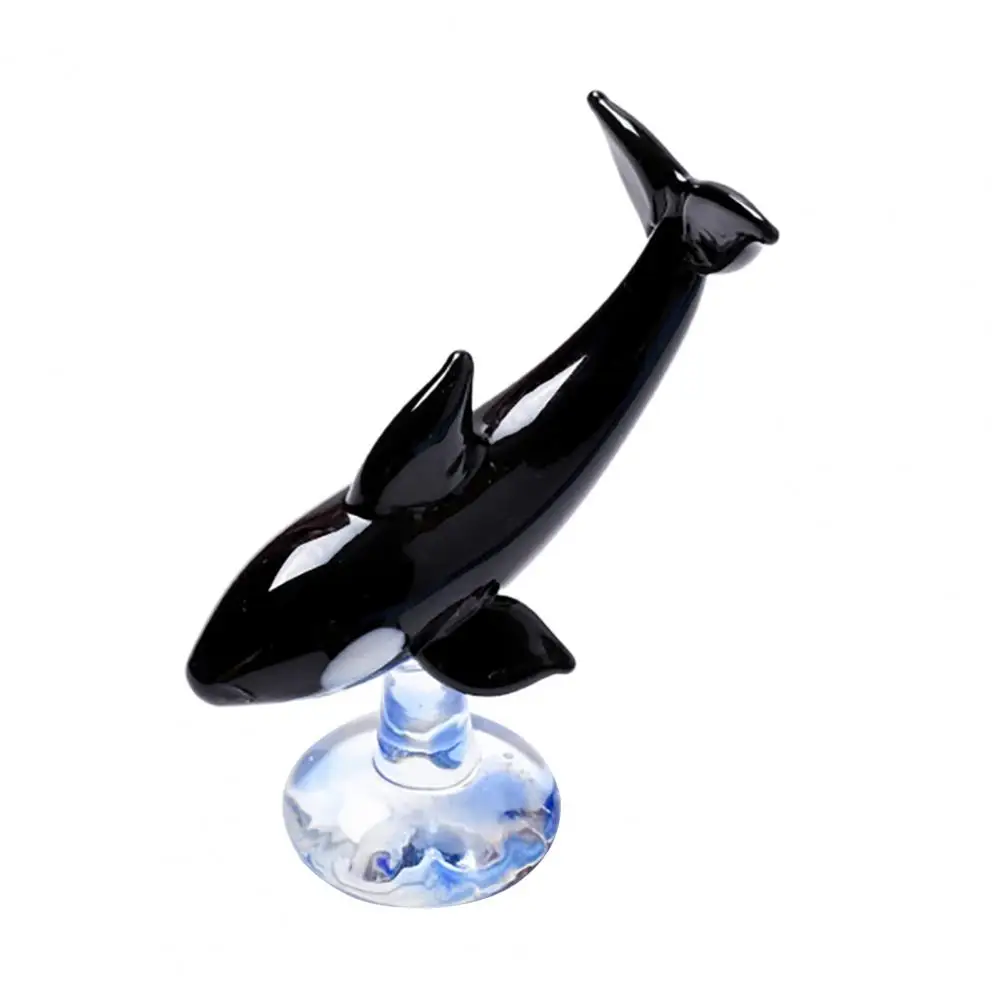 Mini figurine di animali marini ornamenti di balene di vetro fatti a mano Killer simpatici regali vivaci di lusso per bambini decorazioni per