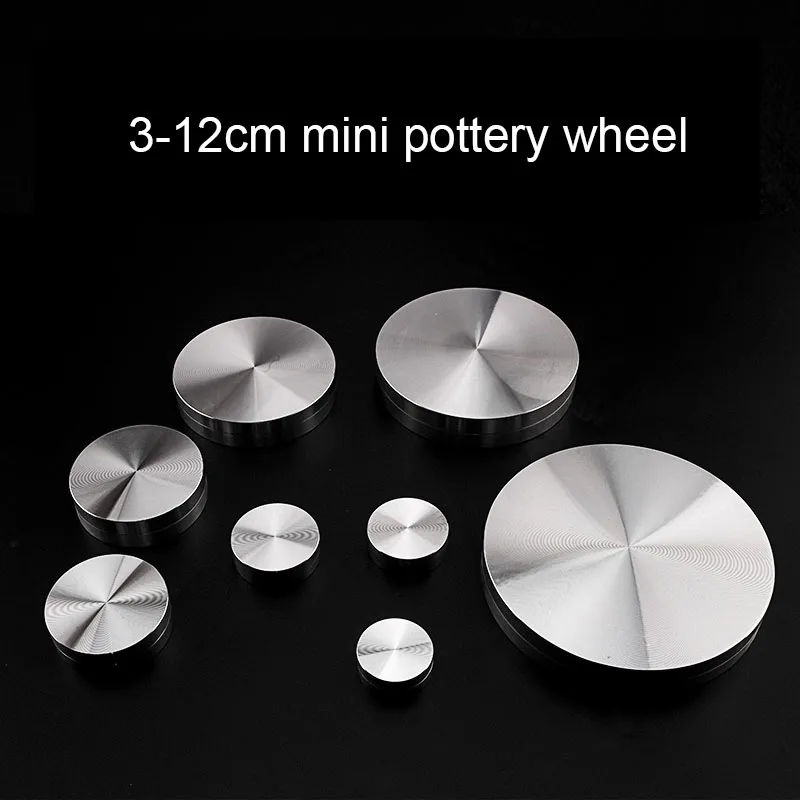 3-4.5cm Mini Metal Pottery Wheel Pottery Trimming Spinner Sculpture Stand Rotary Spinning Clay Ceramic Disc Clay Throwing Tools