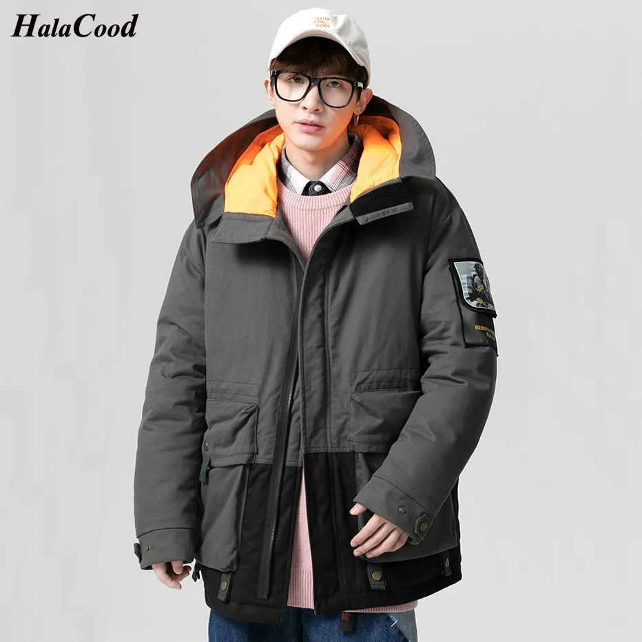 

Brand Men's Thicken Military Hooded Down Coat Winter Casual Padded Fashion Korean Men Outdoor Windbreaker Jacket Work Overcoat