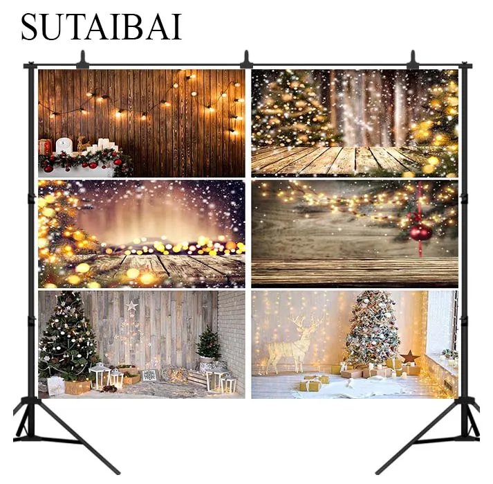 

Christmas tree snowflake fawn photography studio background cloth Xmas children family party decoration photo backdrop