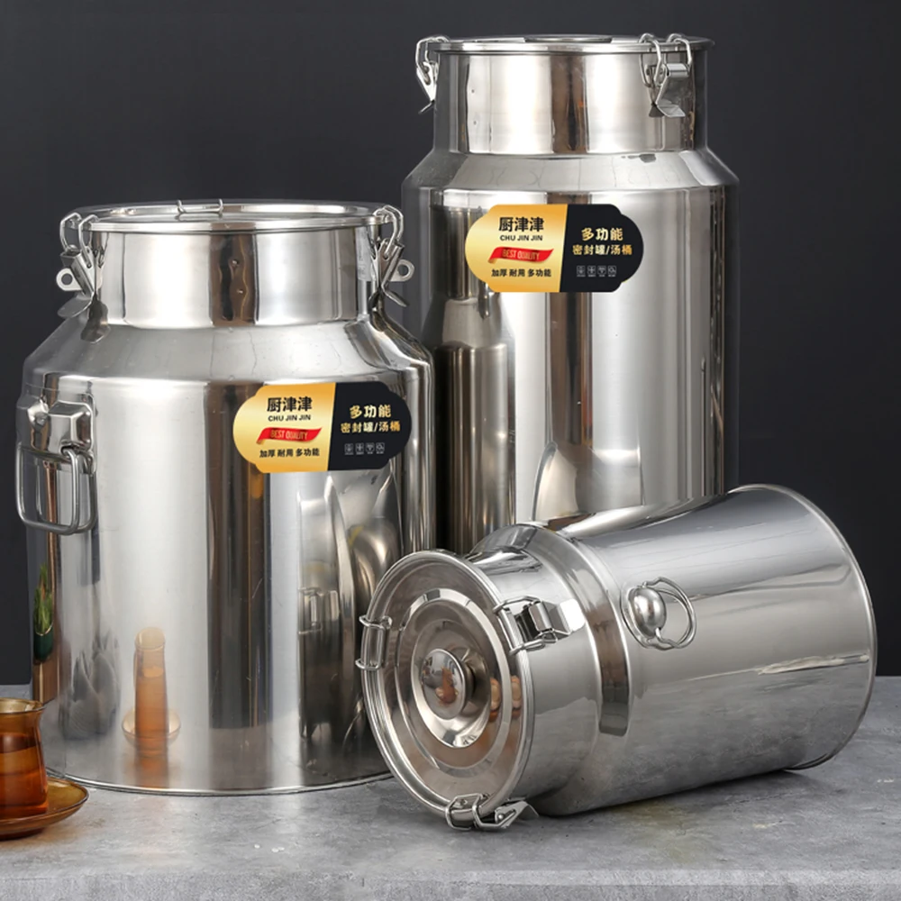 Fermenters Stainless Steel Barrel Milk Barrel Soup Barrel Brewing Insulation Barrel Sealed Tank Oil Tea Rice Canister Oil Drum