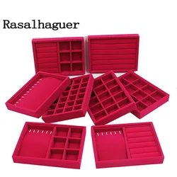 Organizer Soft RoseRed Velvet Handmade DIY Jewelry Box 9 Options Drawer Storage Jewellery Earring Necklace Pendant Bracelet Tray