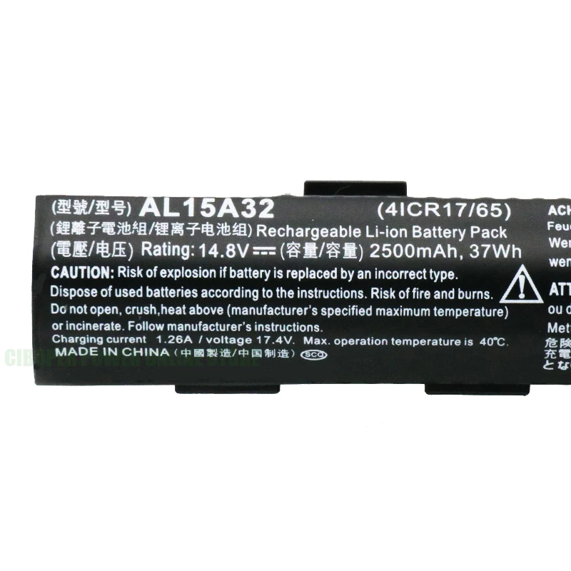 CP Laptop Battery AL15A32 2500mAh/37WH For Aspire E5-422G 472 E5-473 E5-473G E5-522 522G E5-532 E5-532T E5-573G E5-553G V3-574G