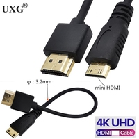 Mini-HD-to HDMI-compatible Short Cable Compatible With 2.0a/b Ultra HD 4K 3D Full HD 1080p HDR ARC For DSLR Video Camera LCD