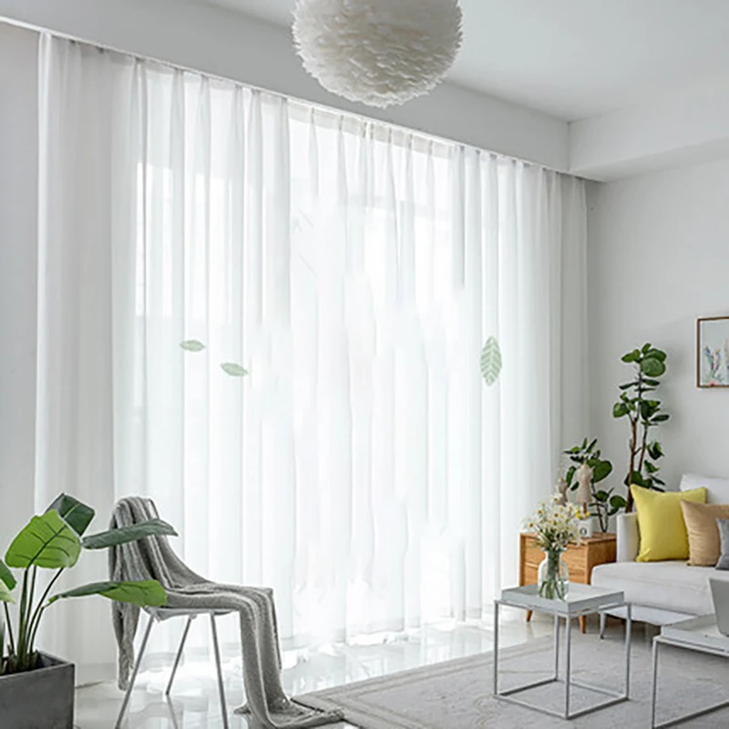 White Tulle Curtains For Living Room Para Salon Rideau Cortinas Nordic Modern Minimalist Maidens шторы фатин Hook Gauze Curtain