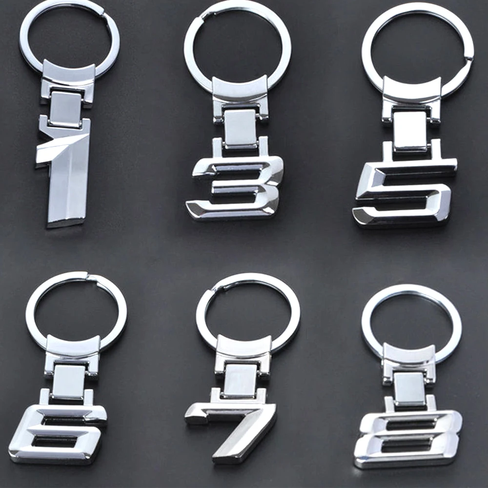 Fashion Creative Modified Digital Metal Car Keychain Key Ring Key Chain For Adui Lexus Bezn BMW X 1 3 5 6 7 8 Logo Car Styling