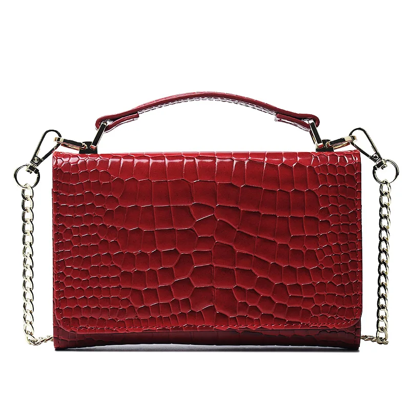 Good Quality Clutch Bag Chain Cross Body Bag Crocodile Leather Bags with Fixed Handle High Quality Women Hand Bag