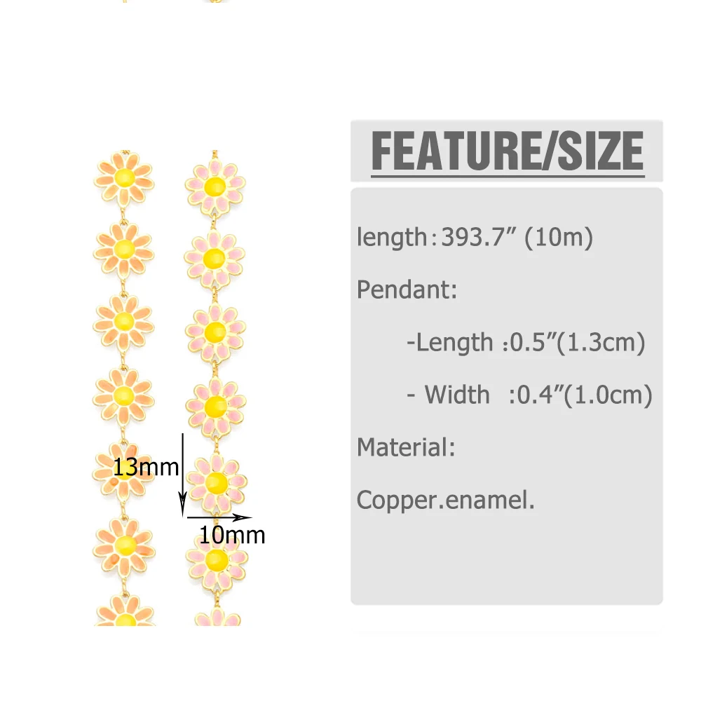 OCESRIO 10M Handmade Kawaii Daisy Chain for Bracelet Making Gold Plated Copper Jewelry Creation Findings for DIY cana046