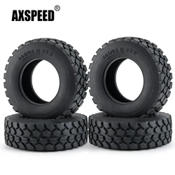 AXSPEED 1/2/4Pcs Beadlock Rubber Wheel Tires with Foam 385/65 R 22.5 for Tamiya 1/14 RC Trailer Tractor Truck Model Upgrade Part