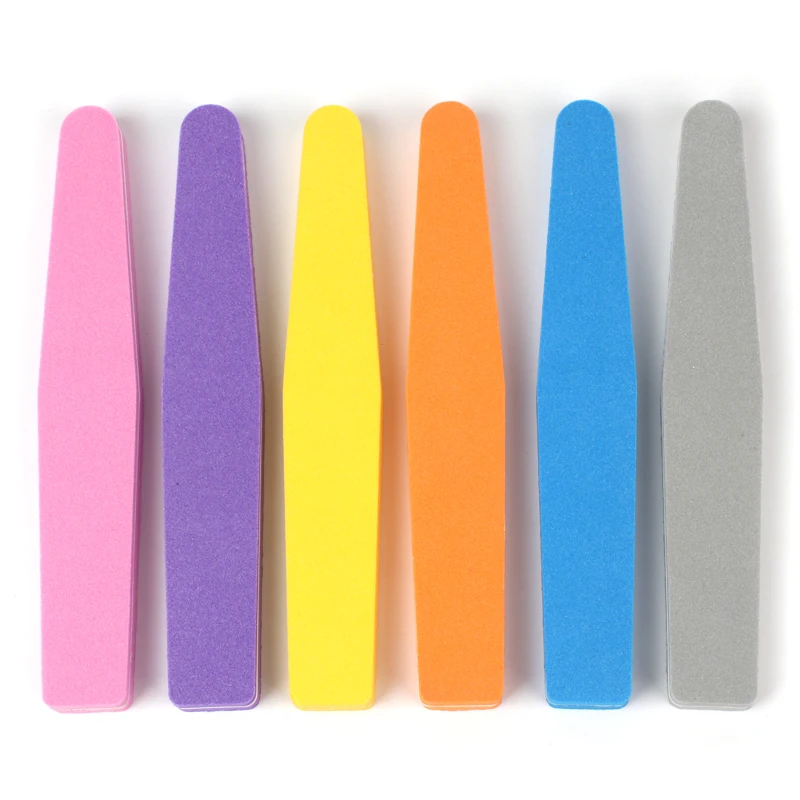 50pcs/lot Nail Files 100/180 Colorful Sponge Nail Buffer Block Washable Nail File Diamond Shape Double Side Nail Salon Supplies