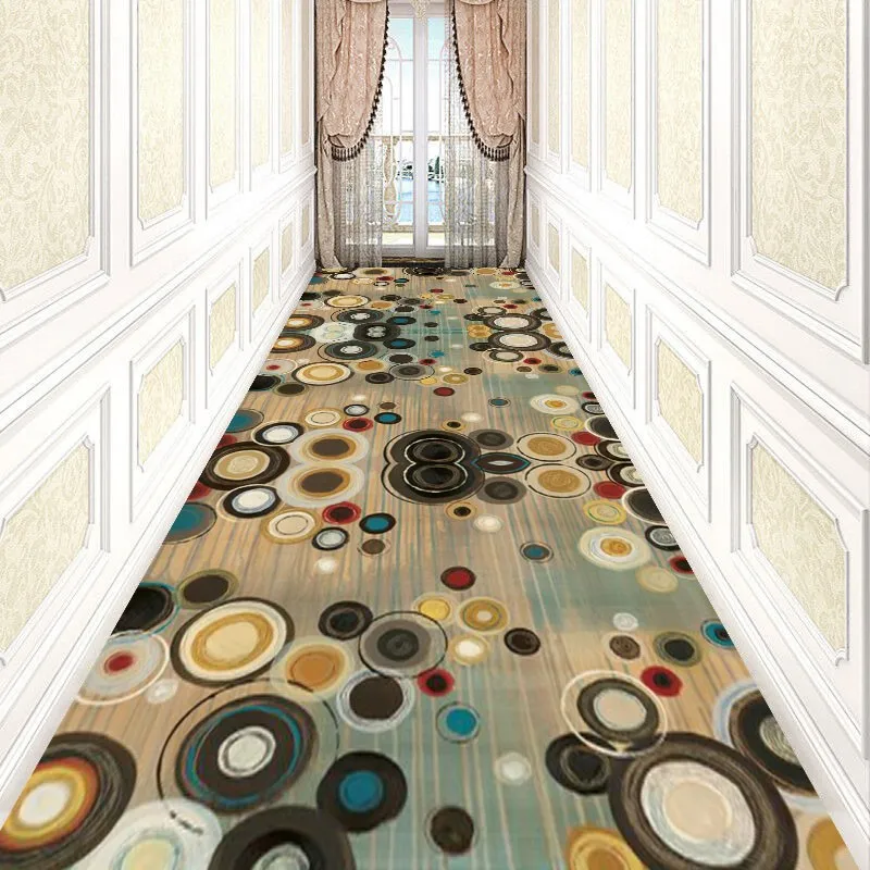 Reese Abstract Circles Triangle Stripes Lobby Carpets Living Room Porch Anti Slip Rugs Hallway Corridor Aisle Restaurant Decor