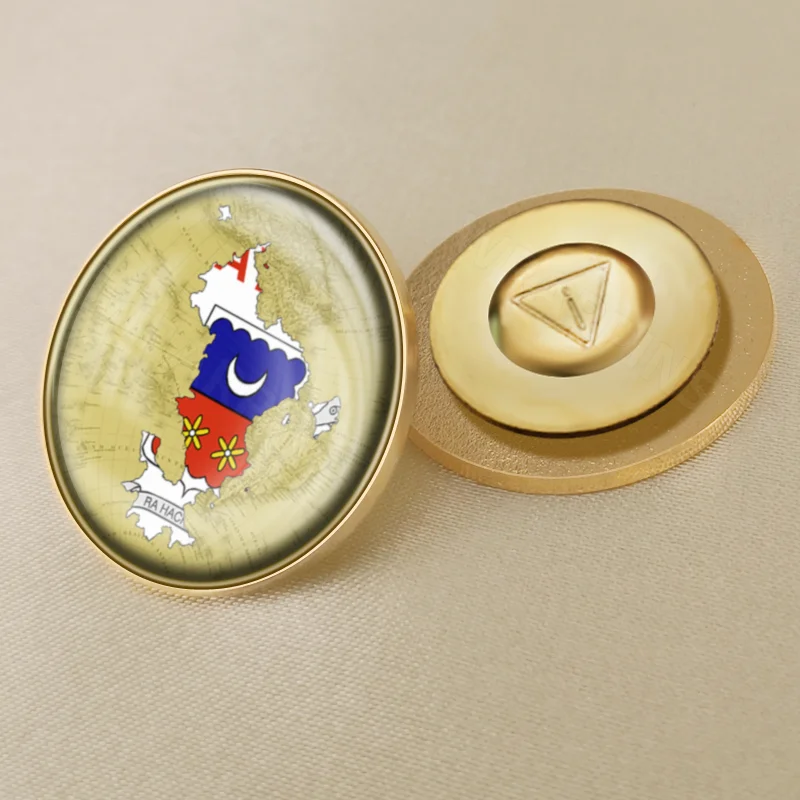 Mayotte of France Map Flag Brooch Badges Lapel Pins