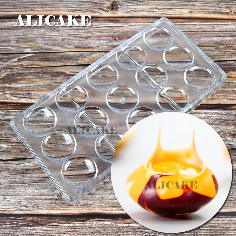 15 Cavity Volcano Chocolate Mold Polycarbonate Sakura Love Plastic for Chocolate Mould Candy Stand Set Bakery Baking Tools