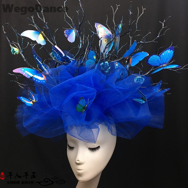 Wedding Photo Bride Headwear Butterfly Branches Type Hairband Movie Stage Performance Dress Model Catwalk Head Props