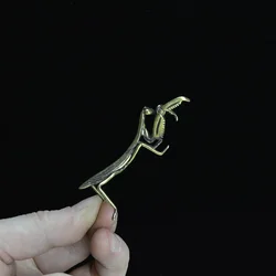 Copper Mantis Figurines Miniature Ornament Desktop Toy Ornament Simulation Insect Statue Home Decor Accessories Pots Decorations