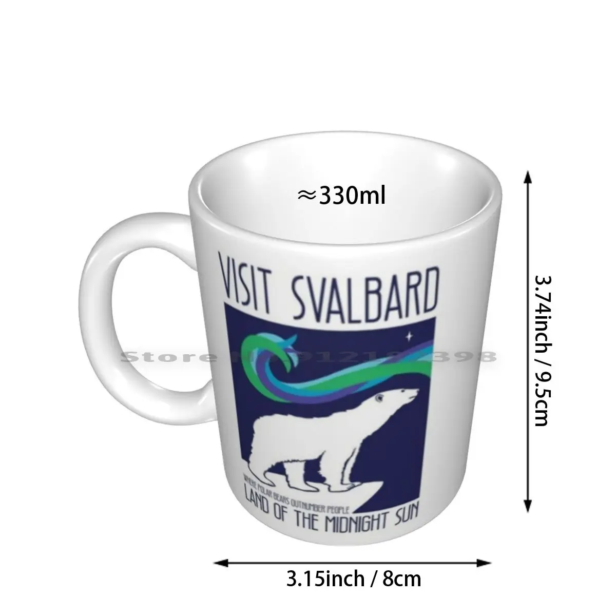 Visit Svalbard Ceramic Mugs Coffee Cups Milk Tea Mug Svalbard Land Of The Midnight Sun Travel Longyearbyen Polar Bears