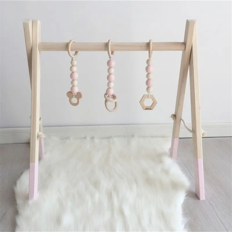 

Nordic Style Baby Gym Play Nursery Sensory Ring-pull Toy Wooden Frame Infant