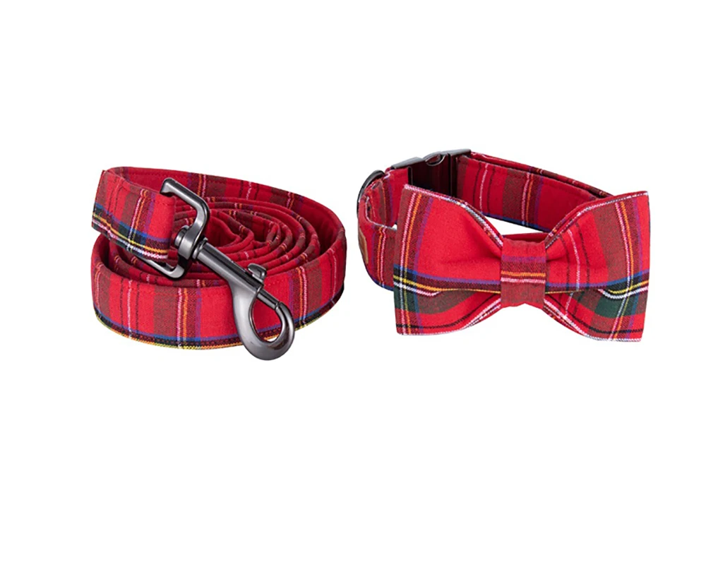 Unique Style Paws Christmas Adjustable Handmade Bowtie Dog and Cat Collar Pet Gift for Dogs and Cats