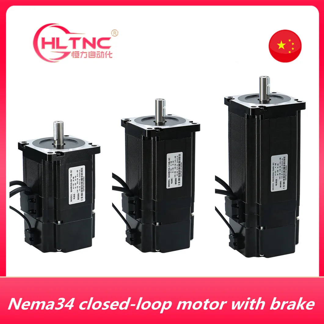 

Nema 34 12Nm 8.5Nm 4.5Nm Closed Loop Stepper Motor with brake Hybird Servo Driver HBS86H DC Motor Kit For Z axis CNC Machine