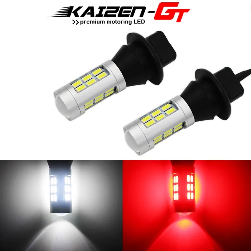 Dwukolorowe biało-czerwone żarówki LED 7440 W21W T20 T25 3156 1156 P21W 7506 do świateł cofania i tylnych świateł przeciwmgielnych/4. światła stop