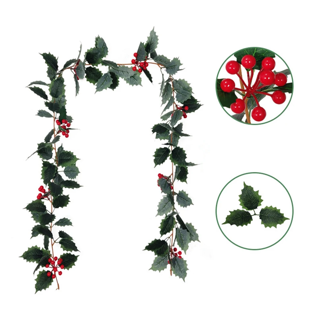 175cm Multicolor Christmas Berry Garland Decorative Supplies Artificial Garland Red Berry Garland Stylish Festival Ornaments