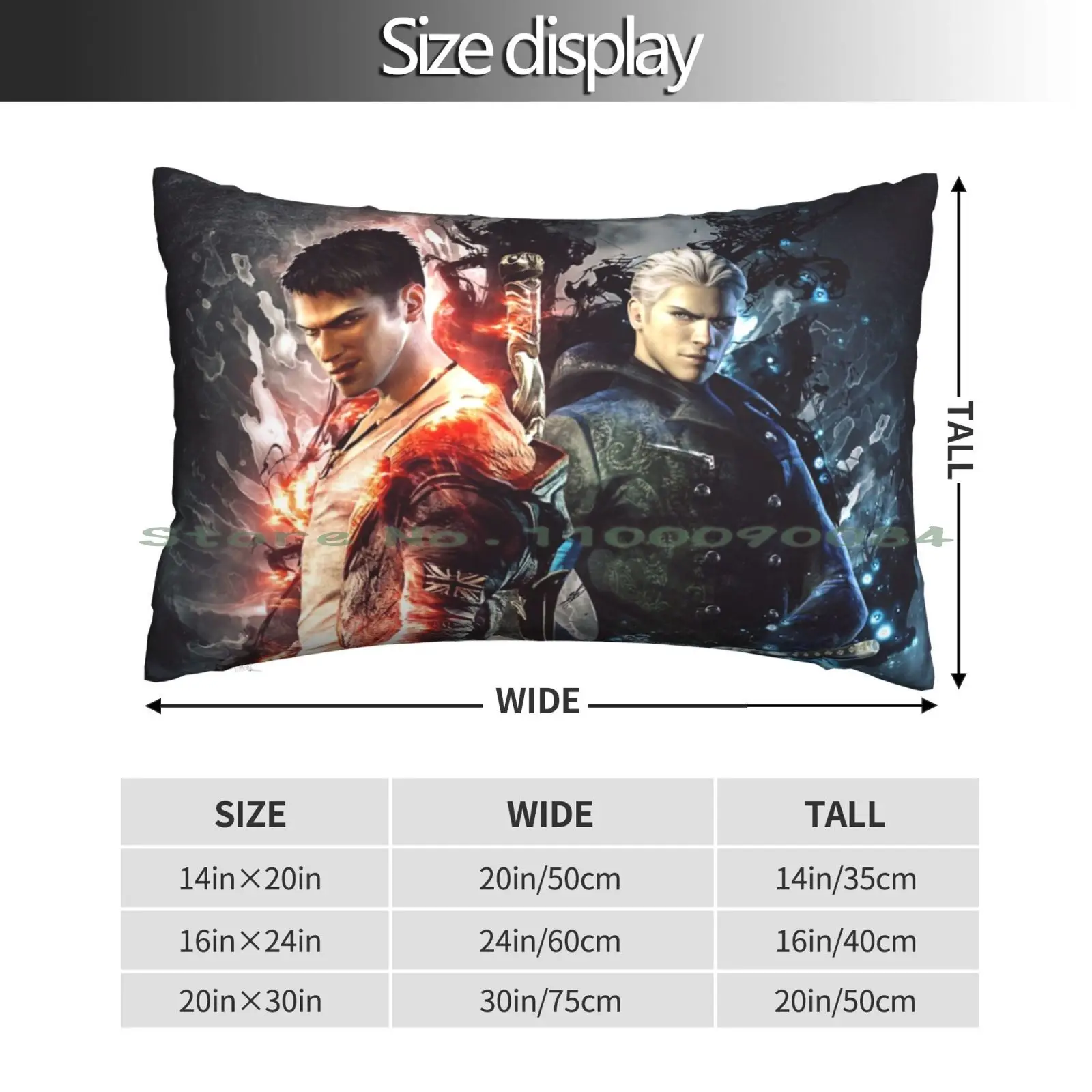 Dmc Twin Brothers Pillow Case 20x30 50*75 Sofa Bedroom Dante Vergil Long Rectangle Pillowcover Home Outdoor Cushion Decor