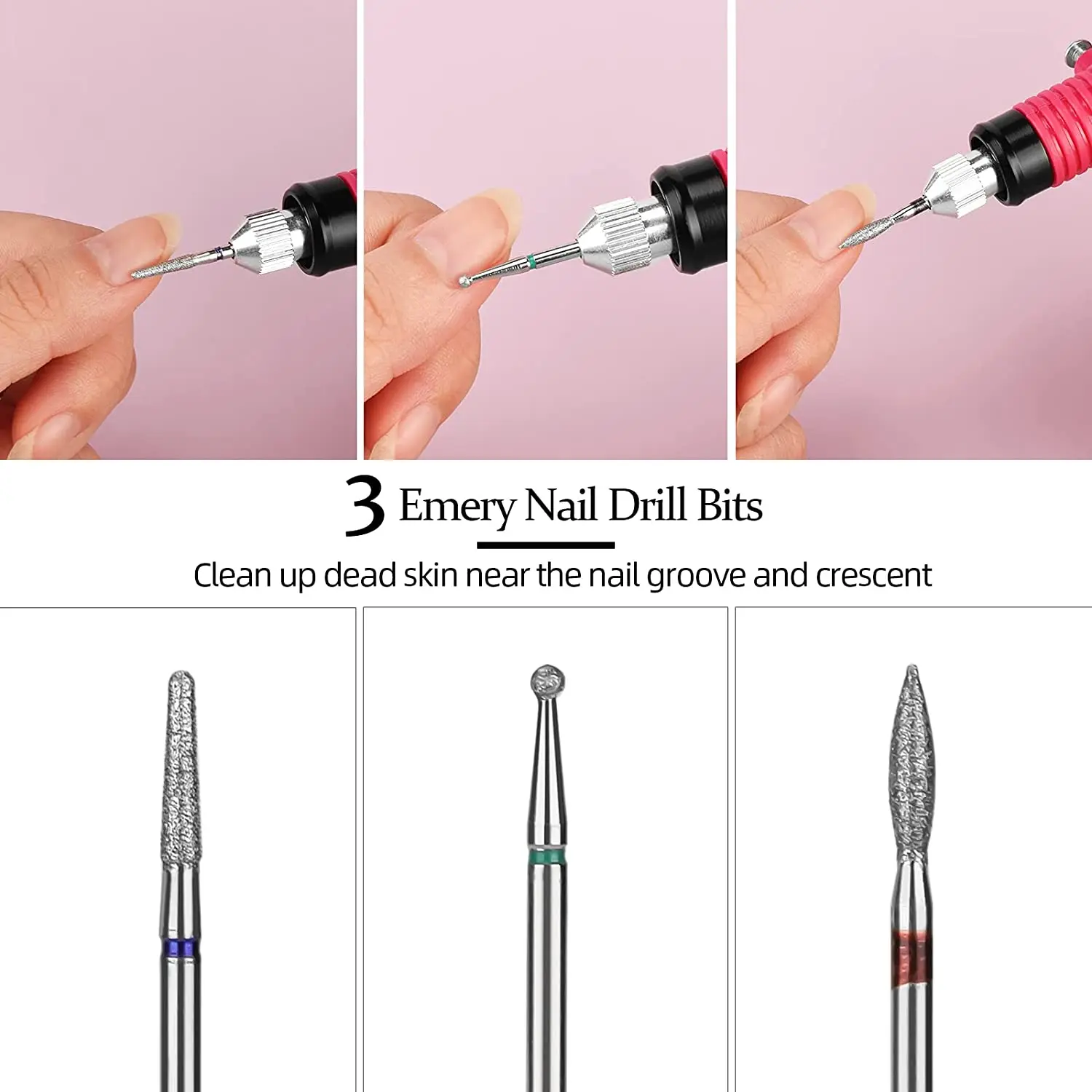 7 Pcs Tungsten Carbide Nail Drill Bits, Milling Cutter For Manicure Sets Gel Cuticles Remove Polishing Toos