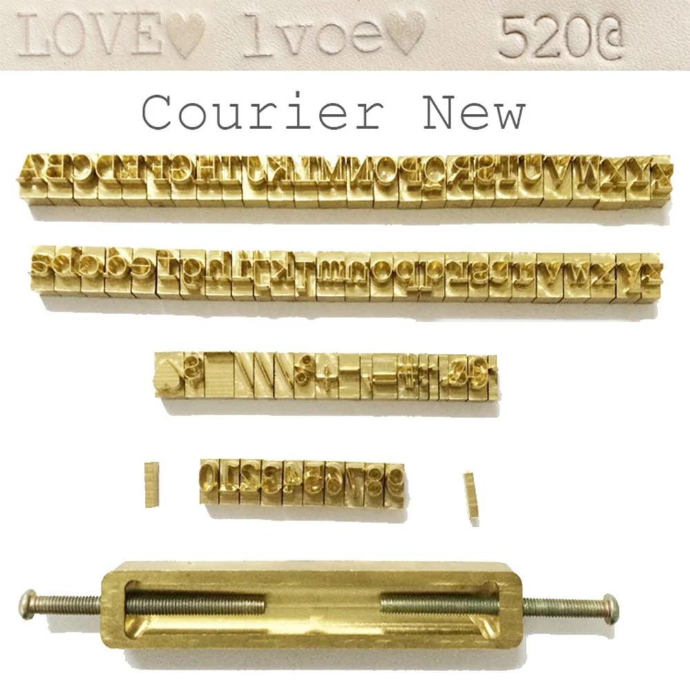 Courier New font style brass hot foil stamping letters ,based on 