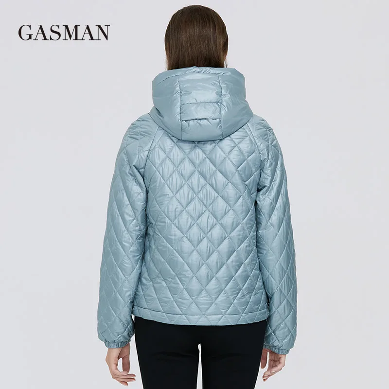 GASMAN 2022 New spring cotton solid short puffer Jacket for women zipper down parka Women autumn clothes hooded down jacket coat