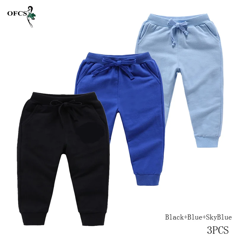 Hot Sale Children's Pants Spring & Autumn Casual Kids Solid Candy Color Beam Foot Trousers For Boys Girls Ankle-Length Pants 3Pc