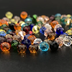 2mm 3mm 4mm Czech Rondelle Faceted Austria Clear Crystal Beads Loose Spacer Flat Round Glass Beads for Jewelry Making 15