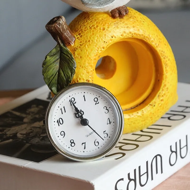 Pastoral Retro apple fruit bird home decoration clock table clocks