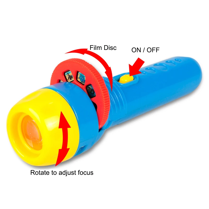 Taschenlampe Projektor Spielzeug Cartoon Muster Projektion Film Spielzeug Baby Geschenk Schlafen Geschichte Maschine Schlafen Licht
