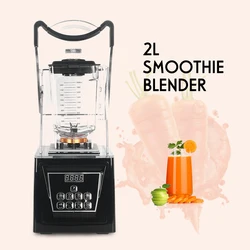 ITOP 2L Blender do Smoothie dźwiękoszczelne 2200W komercyjne profesjonalne Blender Bar sokowirówka robot kuchenny ostrze ze stali nierdzewnej 220V