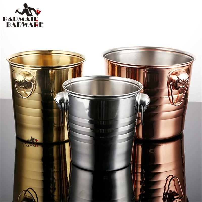 Tiger cabeça aço inoxidável balde de vinho, champanhe garrafa refrigerador, champanhe cerveja chiller, barril de gelo, 3L, 5L, 7L