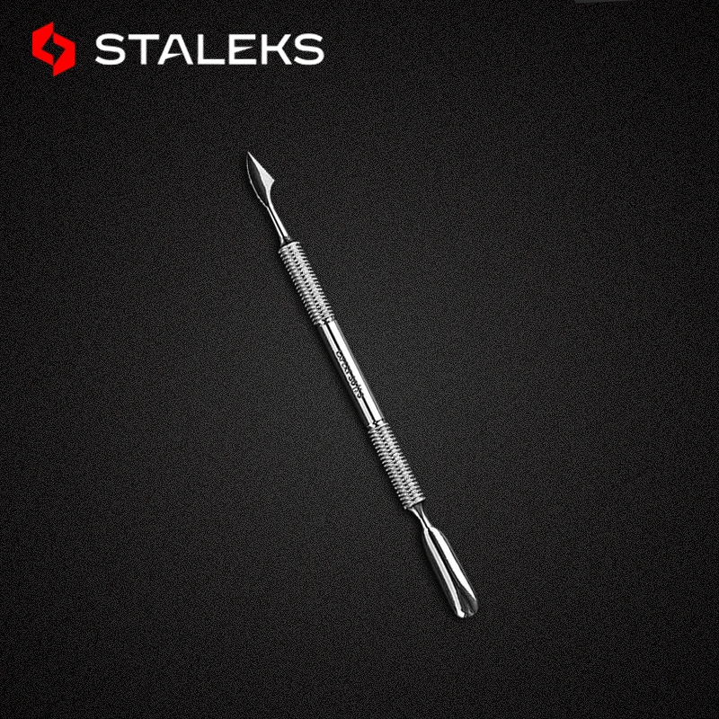 1pc STALEKS PE-30-3 Stainless Steel Nail Cuticle Spoon Pusher Matte Double Head Dead Skin Remover Nail Art Tool