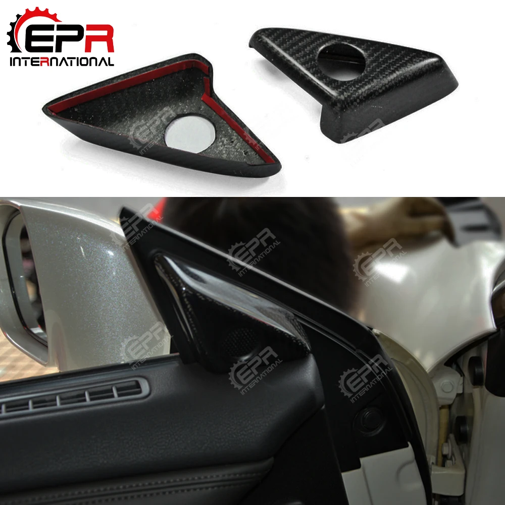 

For R35 GTR 08-16 Carbon Fiber Door Mirror Inner Panel Trinagle Interior Door Speaker Cover For R35 GTR Tuning Bodykits