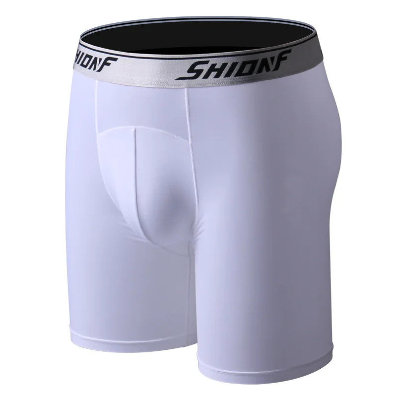 Shionf 2pcs Transparent Wholesale high quality Youth Men's Boxers Ice Silk Long Breathable Sexy soft Boxershorts for Sports