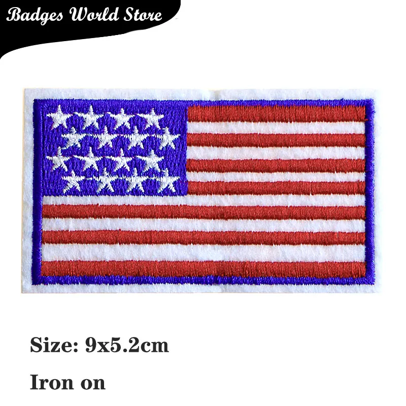 American National Flags Cartoon Icon Embroidered Iron on Patches for Clothing DIY Stickers Custom Badges on the Backpack