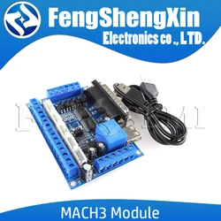 MACH3 5 Axis Cnc Breakout Board Stappenmotor Driver Module Optocoupler Geïsoleerde Graveermachine Board 12V-24V met Usb Kabel