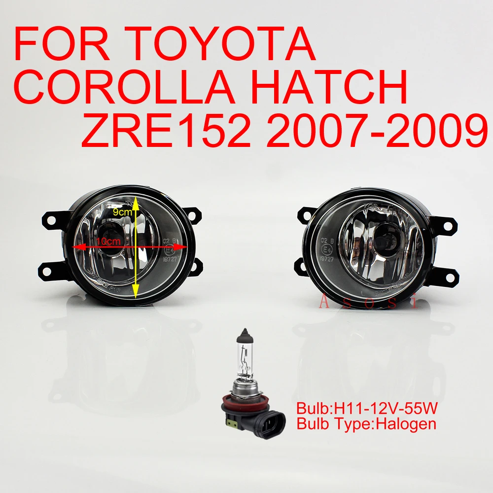 

Pair Of Fog Light Spot Driving Lamp For Toyota Corolla Hatch ZRE152 2007 - 2009 RH+LH Side Direct Replacement w/Bulb H11-12V-55W