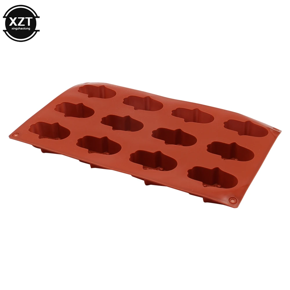 12 Holes Mold Silicone Mini Lotus in The Palm Soap Khamsah DIY For Soap Making Hand of Fatima Mascot Mold