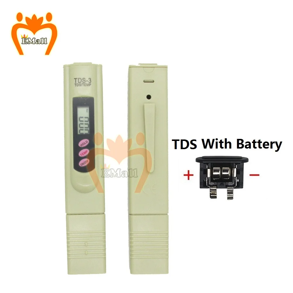 Portable Digital Water Filter Measuring Pen Meter Water Quality Purity Tester 0-990ppm TDS Meter Tool With Battery Thermometer