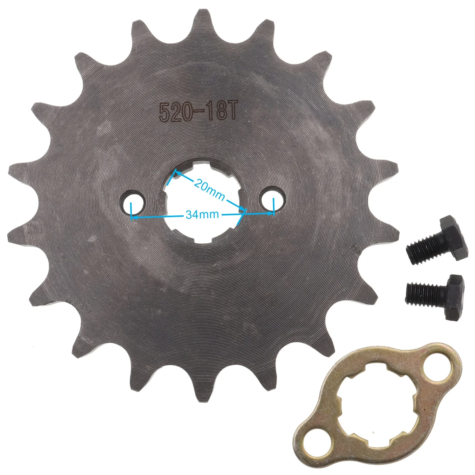 Front Engine 520# 16T 18T 19T Teeth 20mm Chain Sprocket With Retainer Plate Locker for Motorcycle Dirt Bike ATV