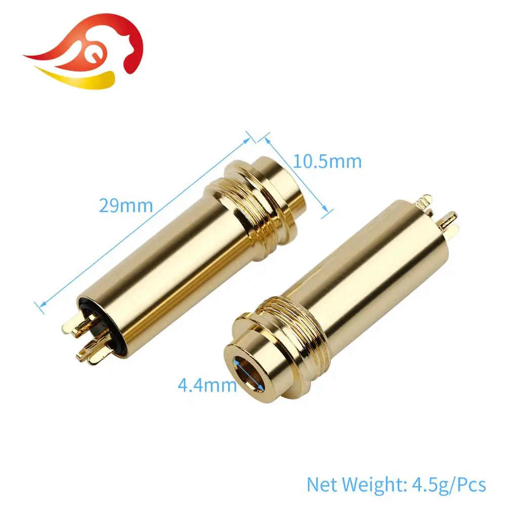 QYFANG Upgrade 4.4mm 5 Pole Stereo Female Main Body Balance Earphone Plug Metal Adapter Audio Jack Wire Connector For NW-WM1Z/A