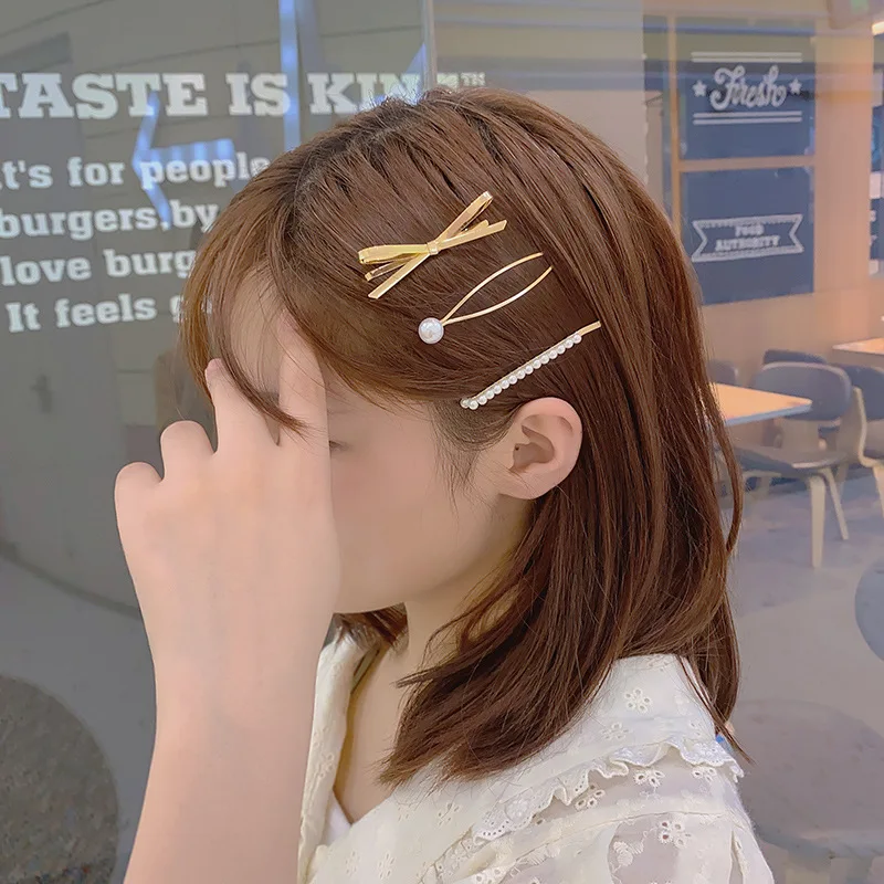 Zuid-korea Ins Side Clip Netto Rode Meisje Woord Clip Hoofdtooi Netto Rode Strass Dongdaemun Parel Haarspeld Tij